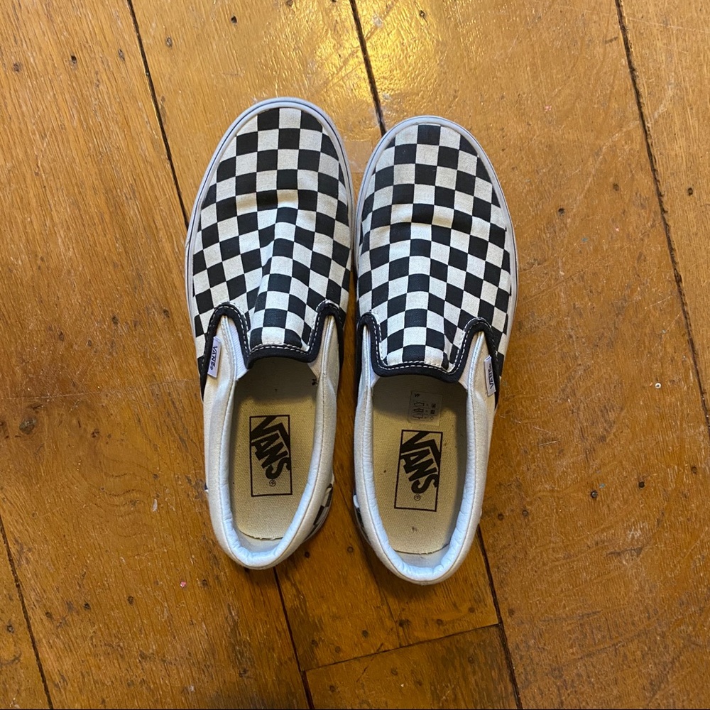 slip on checkered vans